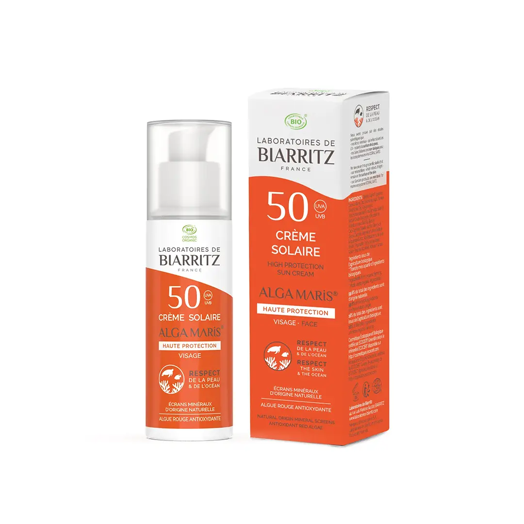 creme-solaire-visage-spf50-alga-maris-laboratoires-de-biarritz-pause crème solaire visage SPF50 packshot