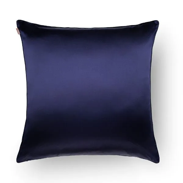 taie d'oreiller pure soie bleu nuit carré packshot